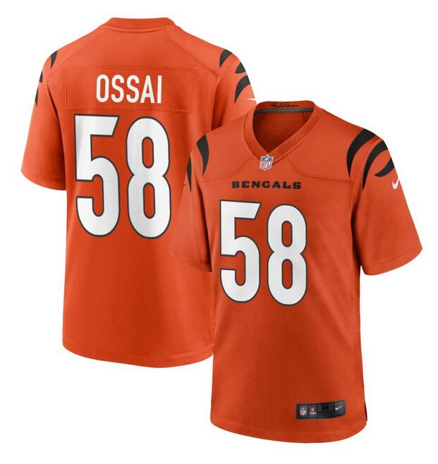 Men's Cincinnati Bengals #58 Joseph Ossai Orange Football Stitched Game Jersey